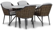 Tuinset 4 personen 180 cm Wicker Grijs Santika Furniture Coco