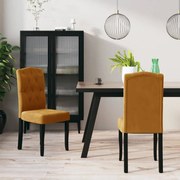 vidaXL Eetkamerstoelen 2 st fluweel bruin