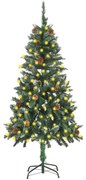 vidaXL Kunstkerstboom met LED's en dennenappels 150 cm