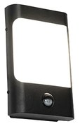 Wandlamp zwart incl. LED IP44 met bewegingssensor - Khuvan