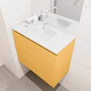 Mondiaz Olan 60cm toiletmeubel ocher met wastafel talc midden geen kraangat