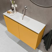 Mondiaz Ture 80cm toiletmeubel ocher met wastafel talc midden geen kraangat