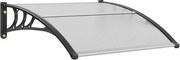 VEVOR Voordeurluifel 965x1017mm Dakbedekking UF50+ PC Zonwerende Folie Voordeurluifel PC Plaat + ABS Beugel + Aluminium Connector Voordeurluifel UV-bestendig Voordeurdak Voordeurluifel met lessenaarsboog
