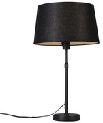 Tafellamp zwart met kap zwart 35 cm verstelbaar - Parte Modern E27 rond Binnenverlichting Lamp