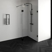 BRAUER Create Inloopdouche - 100x200cm - profielloos - 40cm - draaibare zijwand - antikalk - 8mm veiligheidsglas - antraciet mat 4JC3-100/40a