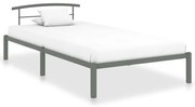 vidaXL Bedframe metaal grijs 90x200 cm