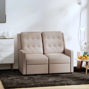 vidaXL Fauteuil 2-zits verstelbaar stof taupe