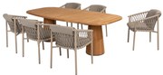 Capri Allora dining tuinset 240x110xH75 cm 7 delig teak latte 4 Seasons Outdoor