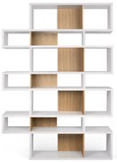 TemaHome London Hoge Design Boekenkast Wit - Eiken - 156x34x220cm.