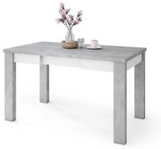 FONTE Licht beton Atelier / Wit Mat - KLASSIEKE KEUKEN- / WOONKAMERTAFEL 85x75 UITKLAPBAAR TOT 130 cm!