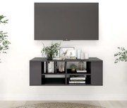 vidaXL Tv-wandmeubel 102x35x35 cm spaanplaat hoogglans grijs