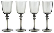 Set van 4 wijnglazen in gerookt glas, Venelli