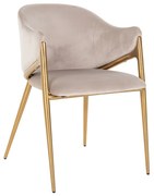 Richmond Interiors Gwen Design Eetstoel Goud Met Khaki Fluweel