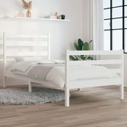 vidaXL Bedframe massief grenenhout wit 100x200 cm