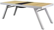 York dining tuintafel 200x90xH75 cm aluminium wit teak - glass top