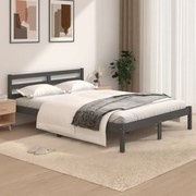 vidaXL Bedframe massief grenenhout grijs 120x190 cm 4FT Small Double