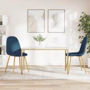 vidaXL Eetkamerstoelen 2 st fluweel blauw