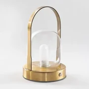 Draadloze Led-tafellamp In Ijzer En Glas Samia Goud - Sklum