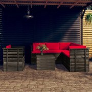 vidaXL 7-delige Loungeset met kussens pallet massief grenenhout