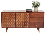 Kare Design Muskat Retro Dressoir Mangohout Goud - 145x45x75cm.