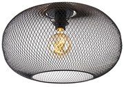 Moderne plafondlamp zwart 45 cm - Mesh Ball Modern E27 Draadlamp ovaal Binnenverlichting Lamp