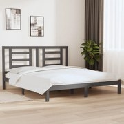 vidaXL Bedframe massief hout grijs 180x200 cm 6FT Super King