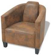 vidaXL Fauteuil stof bruin