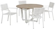 4 Seasons Outdoor | Piazza diningset cricket tafel rond  Tuintafel    houtkleur weerbestendig
