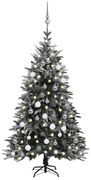 vidaXL Kunstkerstboom met LED's, kerstballen en sneeuw 120 cm PVC PE