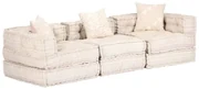 vidaXL Poef driezits modulair stof beige