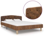 vidaXL Bedframe kunstsuède bruin 120x200 cm