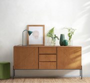 Vintage buffetkast met 2 deuren en 3 lades, Lodge