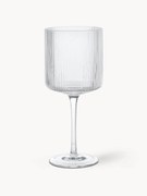 Mondgeblazen rode wijnglazen Ripple met groefreliëf, 2-delig