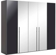 Goossens Kledingkast Easy Storage Ddk, Kledingkast 253 cm breed, 220 cm hoog, 2x draaideur en 3x spiegel draaideur midden