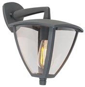 Klassieke buitenlantaarn wand down donkergrijs IP44 - Platar