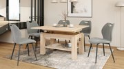 BRAVO sonoma eiken – uitschuifbare en in hoogte verstelbare salontafel, tafel met plank