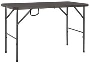 vidaXL Tuintafel inklapbaar rattan look 120x60x74 cm HDPE bruin