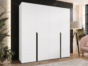 Kledingkast Hartford 581, Zwart, Wit, 202x200x52cm, 135.2 kg, Kledingkast deuren: Met scharnieren
