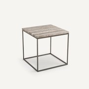 Bijzettafel, bovenblad in travertijn, Mahaut