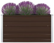 vidaXL Plantenbak verhoogd 100x100x45 cm gegalvaniseerd staal bruin