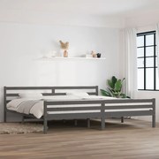 vidaXL Bedframe massief hout grijs 180x200 cm 6FT Super King