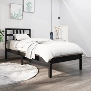 vidaXL Bedframe massief hout zwart 100x200 cm