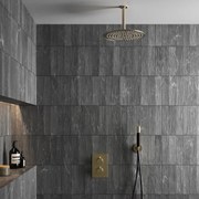 Saniclear Brass Pro inbouw regendouche met plafondarm en 20cm hoofddouche geborsteld messing / mat goud