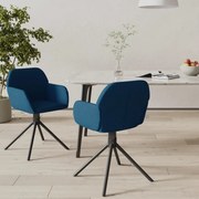 vidaXL Eetkamerstoelen draaibaar 2 st fluweel blauw