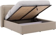 Goossens Gestoffeerd Bedframe Canon, 140 x 200 cm met storage, met 2x lattenbodem