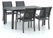 Bellagio Anzio/Fidenza 160cm dining tuinset 5-delig stapelbaar
