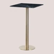 Hoge Vierkante Marmeren Bartafel (60x60 Cm) Cosmopolitan Groen Marmer & Champagne Goud - Sklum
