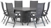 Tuinset 6 personen 170 cm Aluminium/Textileen /Aluminium/textileen Grijs Presto Lucardo/Graniet