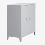 Pohpli Stalen Kast Met 2 Deuren, 80x40 Cm Grijs – Koel - Sklum