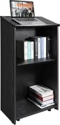 VEVOR Staande Lessenaar 600 x 360 x 1200 mm, Podiumstandaard met breed leesoppervlak en opbergplank, Staand bureau voor kerk, kantoor, school, zwart Podium, draagvermogen 30 kg, zwart